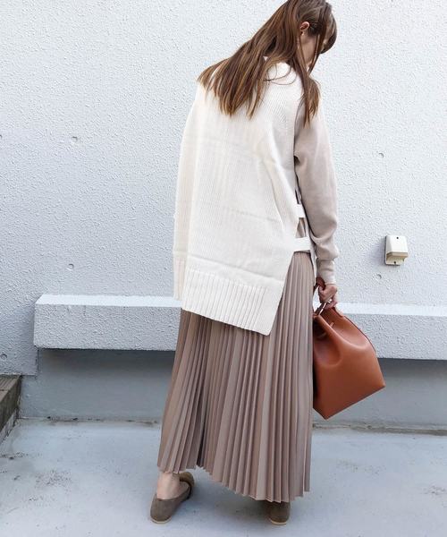 PICCIN（ピッチン）の「【WEB限定】バルキーニットケーブル編みベスト（ベスト・レディース・ブラック/オフホワイト/モカ/ベージュ・MEDIUM）」の21枚目の写真