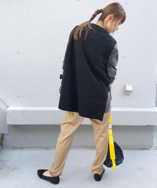 PICCIN（ピッチン）の「【WEB限定】バルキーニットケーブル編みベスト（ベスト・レディース・ブラック/オフホワイト/モカ/ベージュ・MEDIUM）」の17枚目の写真