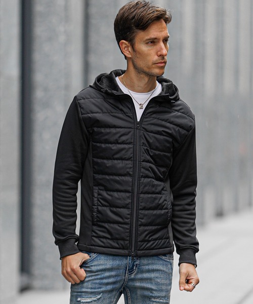 SOMEDIFF（サムディフ）の「【SOMEDIFF】フロント中綿ジャケット パーカー メンズ ダブルジップパーカー フルジップ セットアップ対応 春服 冬服（ダウンジャケット/コート・メンズ・ブラック系その他/カーキ/ブラック/ベージュ/ネイビー/ブラック系/チャコール/グレー系・LL/M/L/XL）」の21枚目の写真