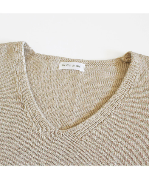 MODE ROBE（モードローブ）の「Vネックルーズニット（ニット/セーター・レディース・ライトグレー/ダークグレー/ブラウン/ベージュ・FREE）」の17枚目の写真