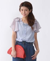 mystic | フリル肩リボンブラウス(シャツ/ブラウス)