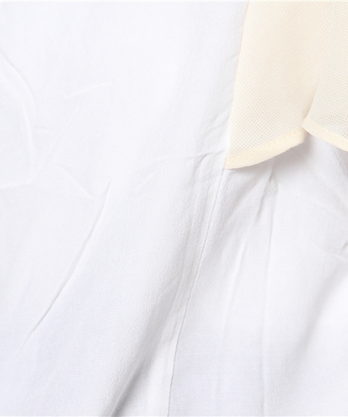 mystic（ミスティック）の「フリル肩リボンブラウス（シャツ/ブラウス・レディース・オフホワイト/ブルー/ブラック/キャメル・ﾌﾘ-）」の9枚目の写真