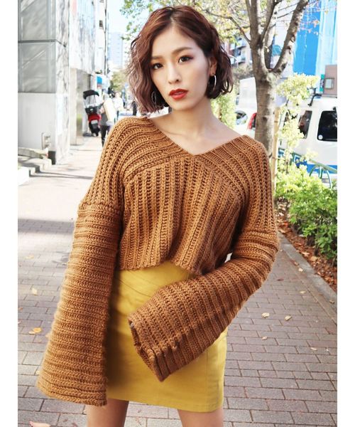EMODA(エモダ)の「カーブタイミニスカート(スカート・レディース・ブラック/オレンジ/マスタード・SMALL/MEDIUM)」の9枚目の写真