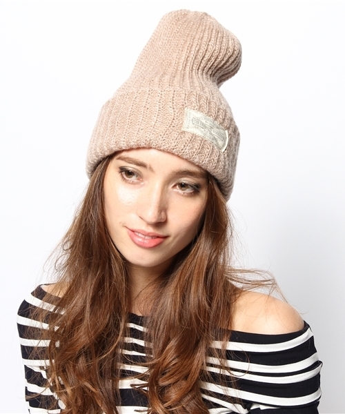 goa（ゴア）の「ﾘﾌﾞ編みｶﾗｰﾆｯﾄｷｬｯﾌﾟ（ニットキャップ/ビーニー・レディース・ブラウン/ベージュ/ネイビー/マスタード/モカ・FREE）」の6枚目の写真