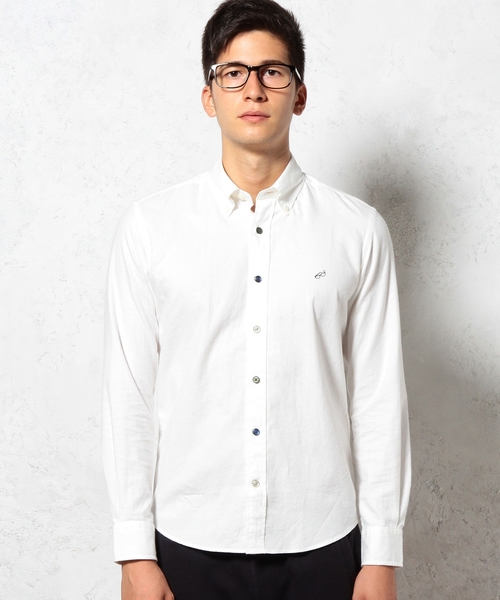 green label relaxing(グリーンレーベルリラクシング)の「B/CRAZY VIYELLA EMBRO シャツ ◆(シャツ/ブラウス・メンズ・ホワイト/ワインレッド/ネイビー/ブラック/オレンジ/パープル・MEDIUM/SMALL/LARGE/X-LARGE/X-SMALL)」の8枚目の写真