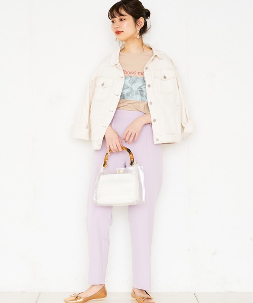 natural couture(ナチュラルクチュール)の「ビッグGジャン(デニムジャケット・レディース・アイボリー/ブルー/サックスブルー・FREE)」の4枚目の写真