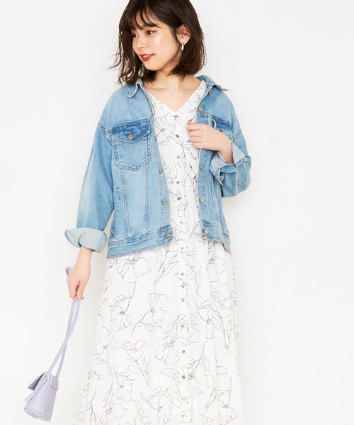 natural couture(ナチュラルクチュール)の「ビッグGジャン(デニムジャケット・レディース・アイボリー/ブルー/サックスブルー・FREE)」の12枚目の写真