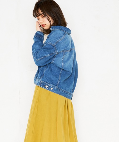 natural couture(ナチュラルクチュール)の「ビッグGジャン(デニムジャケット・レディース・アイボリー/ブルー/サックスブルー・FREE)」の15枚目の写真
