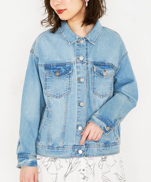 natural couture(ナチュラルクチュール)の「ビッグGジャン(デニムジャケット・レディース・アイボリー/ブルー/サックスブルー・FREE)」の17枚目の写真