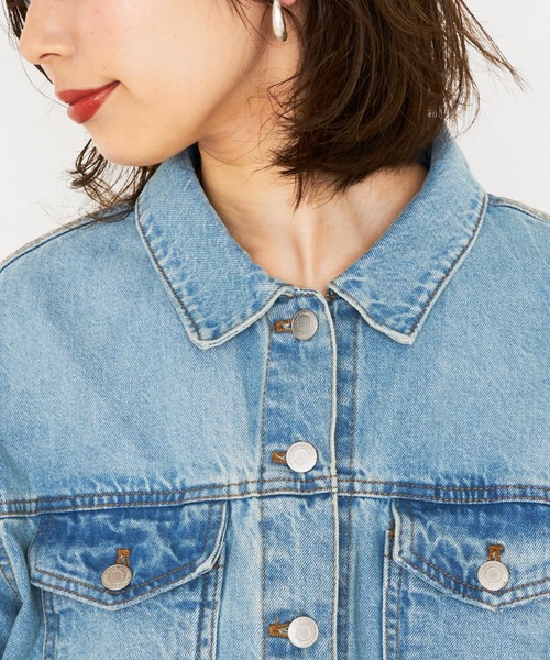 natural couture(ナチュラルクチュール)の「ビッグGジャン(デニムジャケット・レディース・アイボリー/ブルー/サックスブルー・FREE)」の20枚目の写真