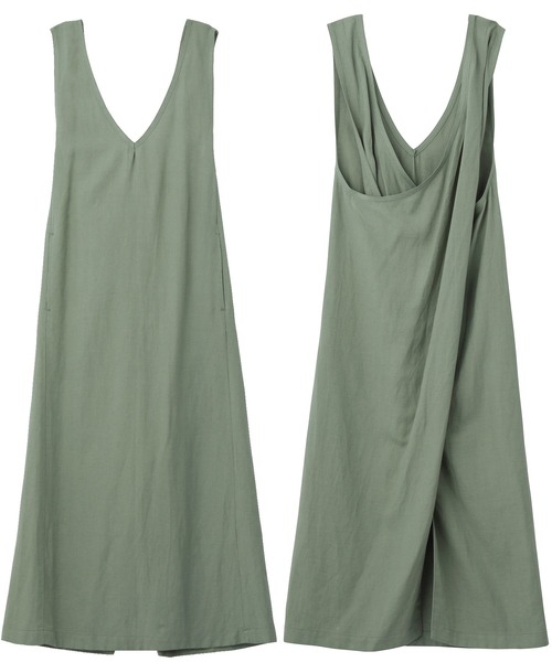 MILKFED.(ミルクフェド)の「CROSS BACK DRESS(ワンピース・レディース・ライトブルー/ベージュ/ライトグリーン・ONE SIZE)」の2枚目の写真