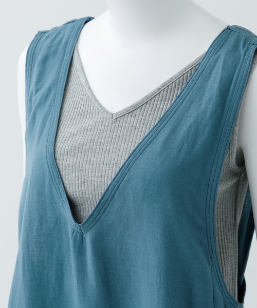 MILKFED.(ミルクフェド)の「CROSS BACK DRESS(ワンピース・レディース・ライトブルー/ベージュ/ライトグリーン・ONE SIZE)」の4枚目の写真