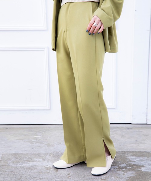 DuKKah（デュカ）の「dukkah/【148cm基準・低身長向け】【セットアップ対応商品】セットアップセミフレアパンツ（スラックス・レディース・ブラック/アイボリー/グリーン系その他・FREE）」の7枚目の写真