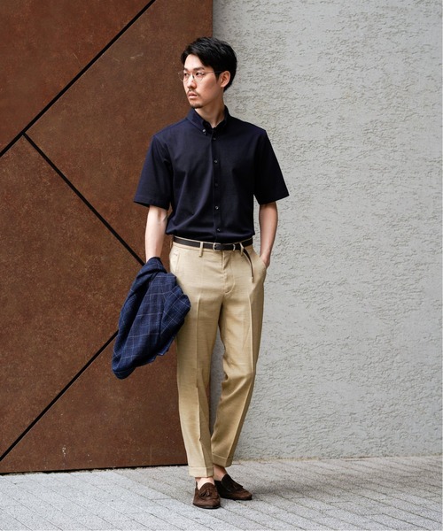 【エディフィス / ラコステ】 別注 フルオープン 鹿の子 ポロシャツ　Mサイズ EDIFICE / LACOSTE別注 フルオープン鹿の子ポロシャツ