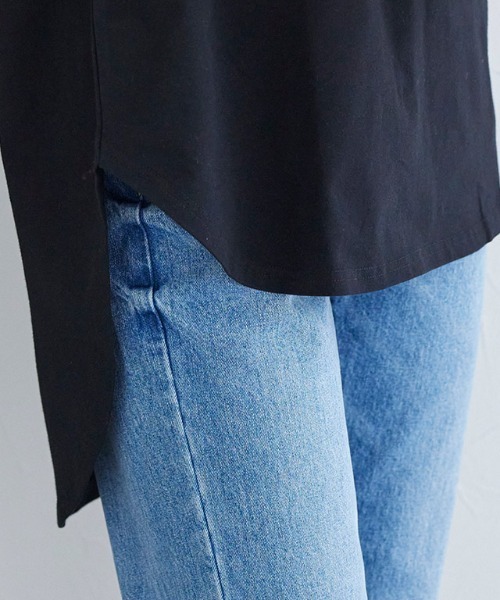 Pierrot（ピエロ）の「ボックスシルエットTシャツ（Tシャツ/カットソー・レディース・オフホワイト/ブラック/チャコールグレー/ベージュ/ブルー/ライトグレー・M/L）」の13枚目の写真