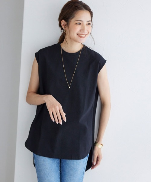 Pierrot（ピエロ）の「ボックスシルエットTシャツ（Tシャツ/カットソー・レディース・オフホワイト/ブラック/チャコールグレー/ベージュ/ブルー/ライトグレー・M/L）」の8枚目の写真