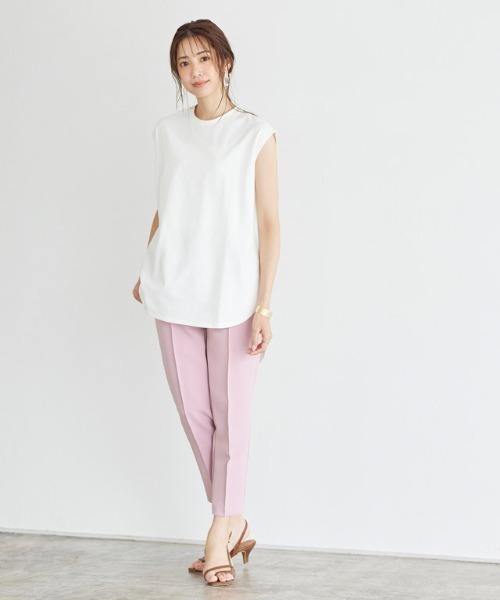 Pierrot（ピエロ）の「ボックスシルエットTシャツ（Tシャツ/カットソー・レディース・オフホワイト/ブラック/チャコールグレー/ベージュ/ブルー/ライトグレー・M/L）」の17枚目の写真