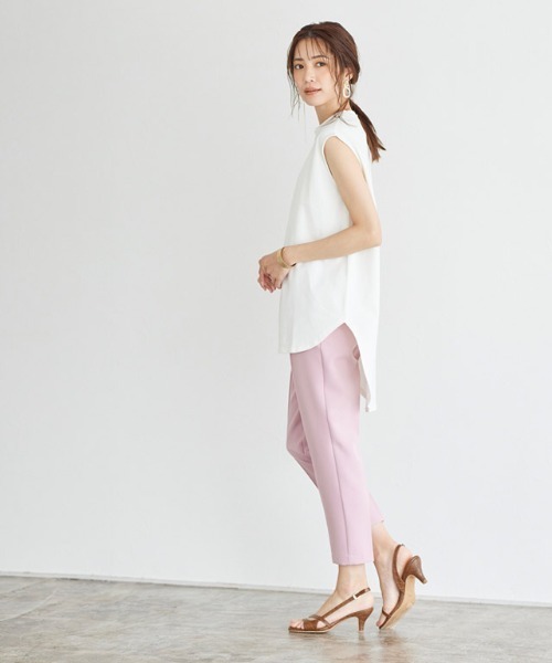 Pierrot（ピエロ）の「ボックスシルエットTシャツ（Tシャツ/カットソー・レディース・オフホワイト/ブラック/チャコールグレー/ベージュ/ブルー/ライトグレー・M/L）」の18枚目の写真