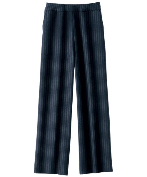 BELLUNA(ベルーナ)の「ストレッチ素材美脚ワイドパンツ股下53cm(その他パンツ・レディース・チェック/チャコール/ブラック/ストライプ・MEDIUM/LARGE/X-LARGE/SMALL)」の3枚目の写真