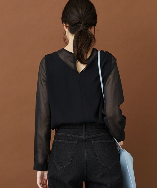STUDIOUS - STUDIOUS シアーブラウス STUDIOUS ブラウス シャツ 「STUDIOUS/ステュディオス」Matte