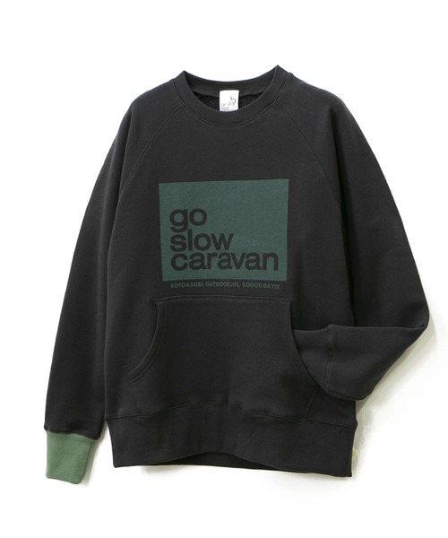 go slow caravan レトロカラーLOGOラグラン クルー スウェット 2y7-64482-m1.jpg