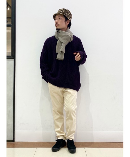 RAGEBLUE（レイジブルー）の「リサイクルヤーンリブマフラー/897647（マフラー・メンズ・ダークグレー/オレンジ/ダークブラウン/マスタード/ネイビー・FREE）」の17枚目の写真