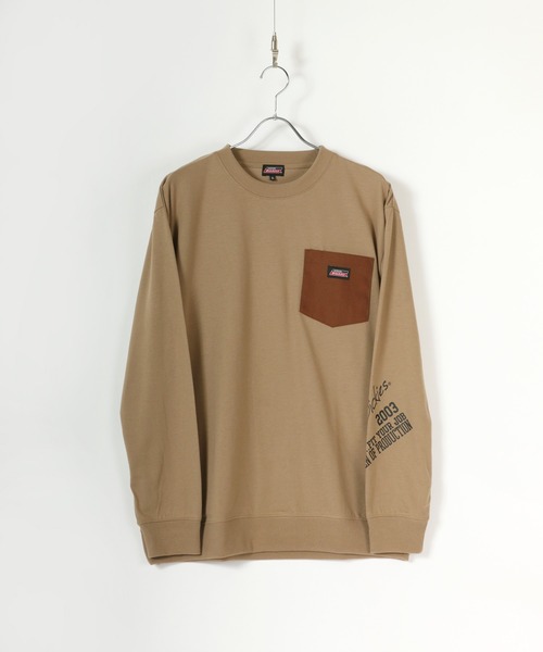 Dickies(ディッキーズ)の「Dickies/ディッキーズ 袖プリント ポケット付ロンT/大きいサイズ(Tシャツ/カットソー・メンズ・ブラック/ブラック系その他/ホワイト/ベージュ・2L/5L/4L/3L)」の4枚目の写真