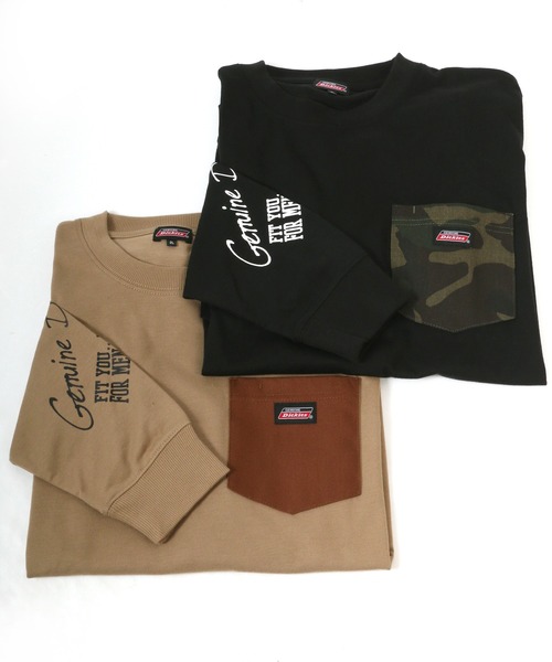 Dickies(ディッキーズ)の「Dickies/ディッキーズ 袖プリント ポケット付ロンT/大きいサイズ(Tシャツ/カットソー・メンズ・ブラック/ブラック系その他/ホワイト/ベージュ・2L/5L/4L/3L)」の11枚目の写真