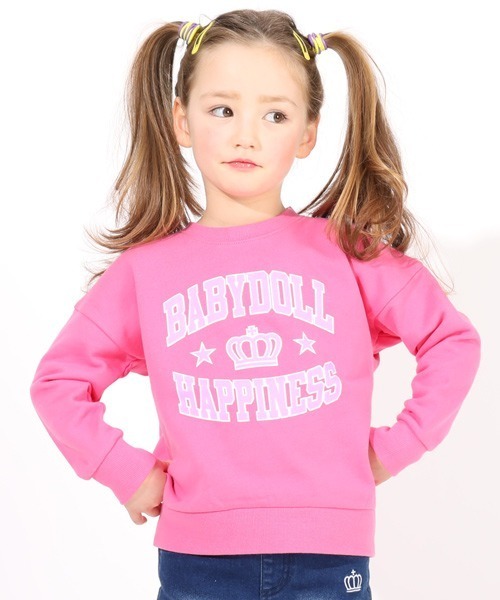 BABYDOLL（ベビードール）の「家でも外でも♪リラックストレーナー 4794K（スウェット・キッズ・グレー×ピンク/グレー/グリーン系その他3/ピンク/ブラック×レッド/ブルー/サックスブルー/ブラック/ブラック×ライム・90cm/130cm/110cm/100cm/120cm/140cm）」の12枚目の写真