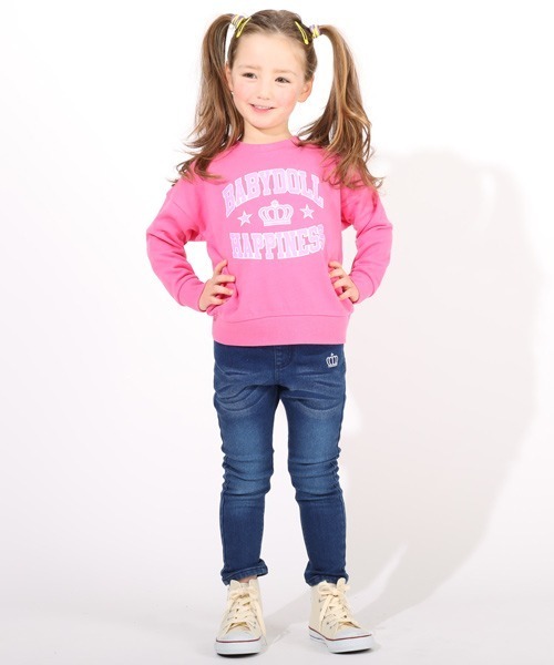 BABYDOLL（ベビードール）の「家でも外でも♪リラックストレーナー 4794K（スウェット・キッズ・グレー×ピンク/グレー/グリーン系その他3/ピンク/ブラック×レッド/ブルー/サックスブルー/ブラック/ブラック×ライム・90cm/130cm/110cm/100cm/120cm/140cm）」の13枚目の写真