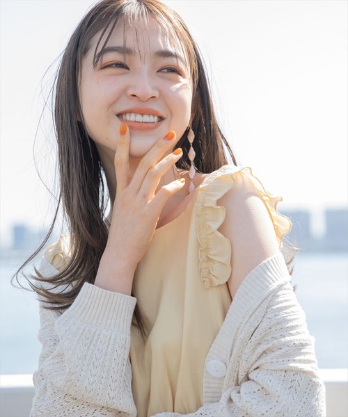 WILLSELECTION(ウィルセレクション)の「マーブル4連ロングイヤリング(イヤリング・レディース・ピンク/アイボリー・FREE)」の1枚目の写真