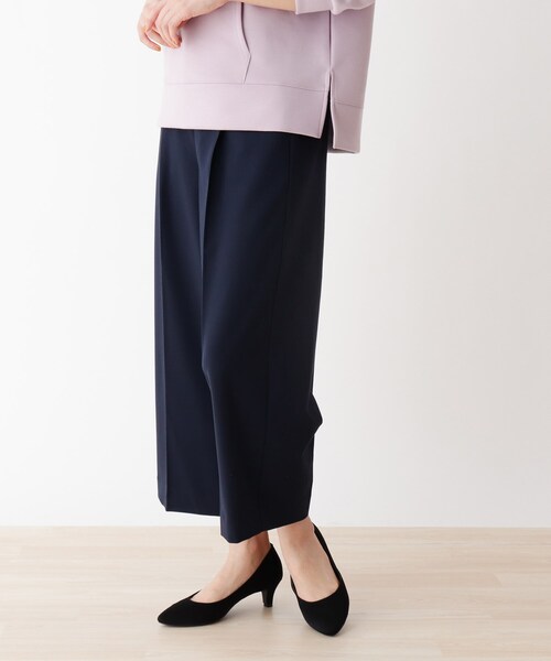 DRESKIP（ドレスキップ）の「◆センタープレスワイドパンツ（その他パンツ・レディース・ベージュ/ネイビー/レモンイエロー/グリーン系・02/03）」の3枚目の写真