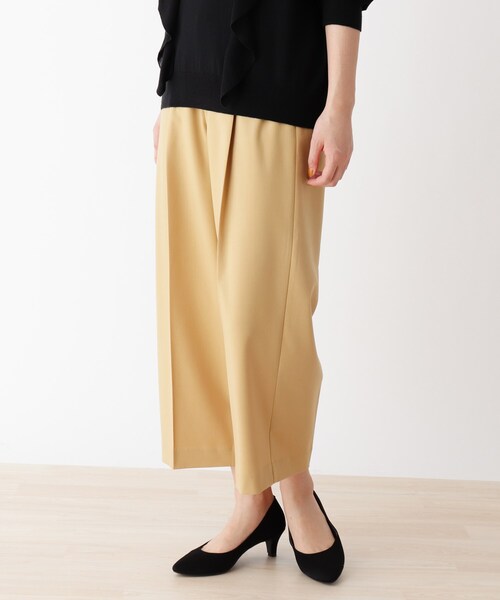 DRESKIP（ドレスキップ）の「◆センタープレスワイドパンツ（その他パンツ・レディース・ベージュ/ネイビー/レモンイエロー/グリーン系・02/03）」の4枚目の写真