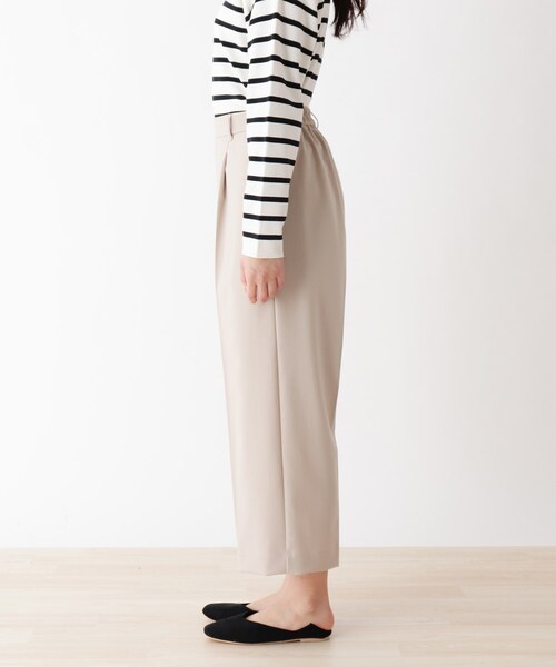 DRESKIP（ドレスキップ）の「◆センタープレスワイドパンツ（その他パンツ・レディース・ベージュ/ネイビー/レモンイエロー/グリーン系・02/03）」の6枚目の写真