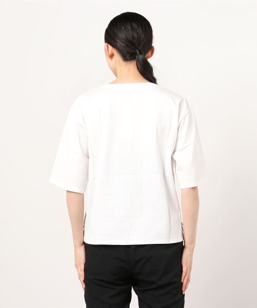 three dots(スリードッツ)の「ポケットTシャツ(Tシャツ/カットソー・レディース・ホワイト/パープル/グリーン・SMALL/MEDIUM)」の4枚目の写真