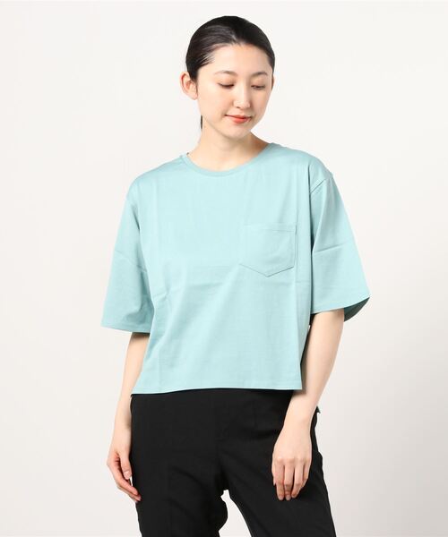 three dots(スリードッツ)の「ポケットTシャツ(Tシャツ/カットソー・レディース・ホワイト/パープル/グリーン・SMALL/MEDIUM)」の10枚目の写真