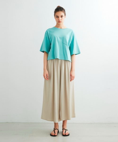three dots(スリードッツ)の「ポケットTシャツ(Tシャツ/カットソー・レディース・ホワイト/パープル/グリーン・SMALL/MEDIUM)」の9枚目の写真