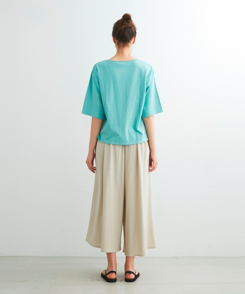 three dots(スリードッツ)の「ポケットTシャツ(Tシャツ/カットソー・レディース・ホワイト/パープル/グリーン・SMALL/MEDIUM)」の7枚目の写真