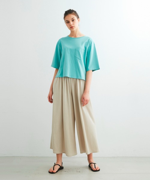 three dots(スリードッツ)の「ポケットTシャツ(Tシャツ/カットソー・レディース・ホワイト/パープル/グリーン・SMALL/MEDIUM)」の6枚目の写真