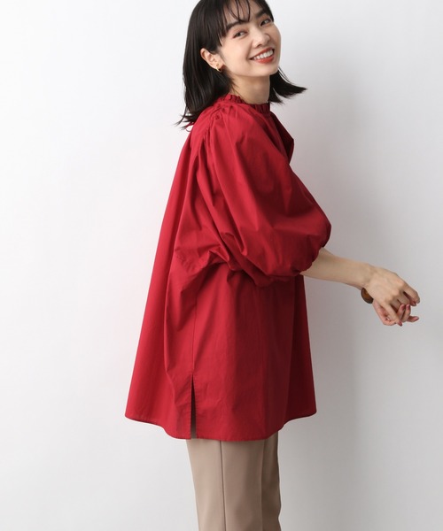 A part by（アパートバイ）の「Coフリルスキッパーチュニック 946943（シャツ/ブラウス・レディース・レッド/オフホワイト/ブルー系その他5/ブラック・FREE）」の10枚目の写真