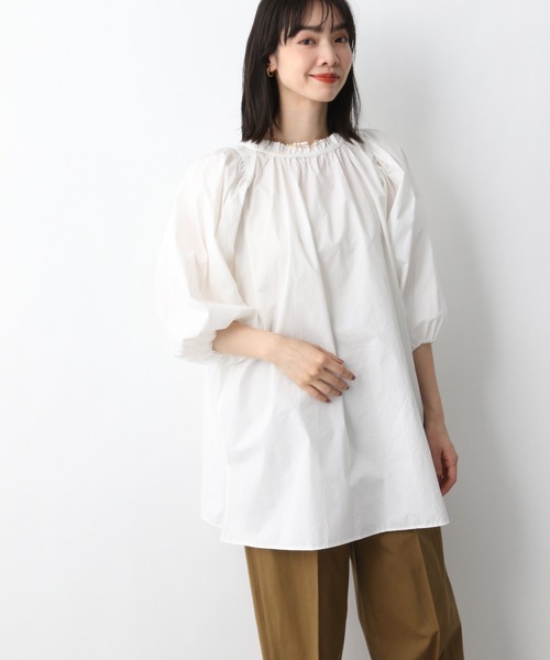 A part by（アパートバイ）の「Coフリルスキッパーチュニック 946943（シャツ/ブラウス・レディース・レッド/オフホワイト/ブルー系その他5/ブラック・FREE）」の16枚目の写真