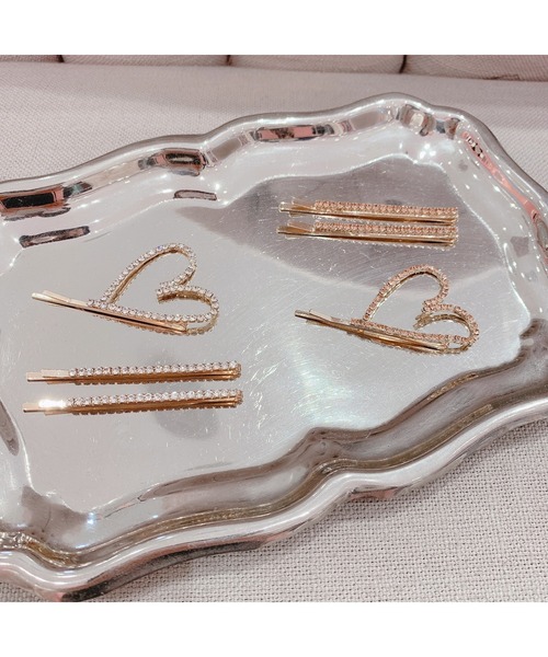 lilLilly（リルリリー）の「ハートストーンヘアピンセット（ヘアピン・レディース・ピンク/シルバー・FREE）」の7枚目の写真