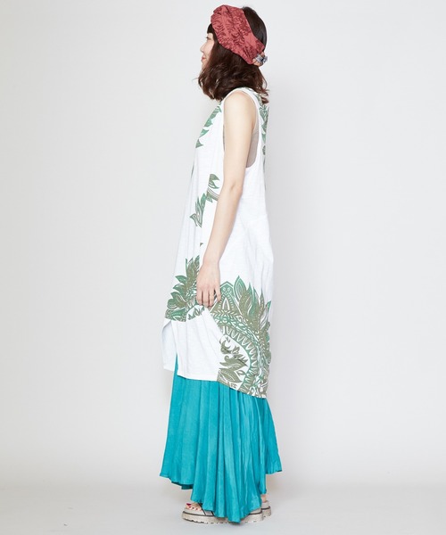 チャイハネ(チャイハネ)の「【チャイハネ】リゾートトライバルノースリーブワンピース(チュニック・レディース・ベージュ/ホワイト/ブラック/グリーン・FREE)」の8枚目の写真