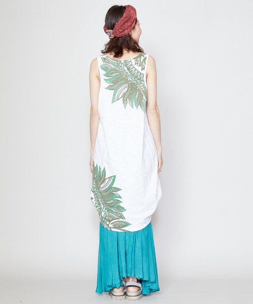 チャイハネ(チャイハネ)の「【チャイハネ】リゾートトライバルノースリーブワンピース(チュニック・レディース・ベージュ/ホワイト/ブラック/グリーン・FREE)」の10枚目の写真