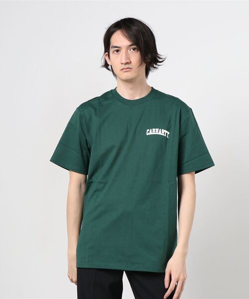 Carhartt WIP(カーハートダブリューアイピー)の「S/S UNIVERSITY SCRIPT T-SHIRT(Tシャツ/カットソー・メンズ・ダークグリーン/ダークネイビー/ブラック×ホワイト/ホワイト×ブラック/ヘザーグレー/バーガンディー・X-LARGE/MEDIUM/LARGE/X-SMALL/XX-LARGE/SMALL)」の5枚目の写真