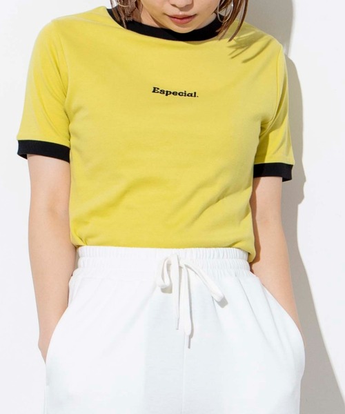 WEGO（ウィゴー）の「WEGO/バイカラーリンガーT（Tシャツ/カットソー・レディース・ライム/その他1・FREE）」の2枚目の写真