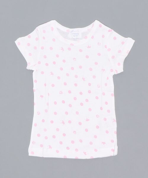 HAKKA BABY（ハッカベビー）の「[ベビー]ドットプリントインナー半袖肌着Tシャツ（Tシャツ/カットソー・キッズ・オレンジ/ブルー/ピンク・L）」の3枚目の写真
