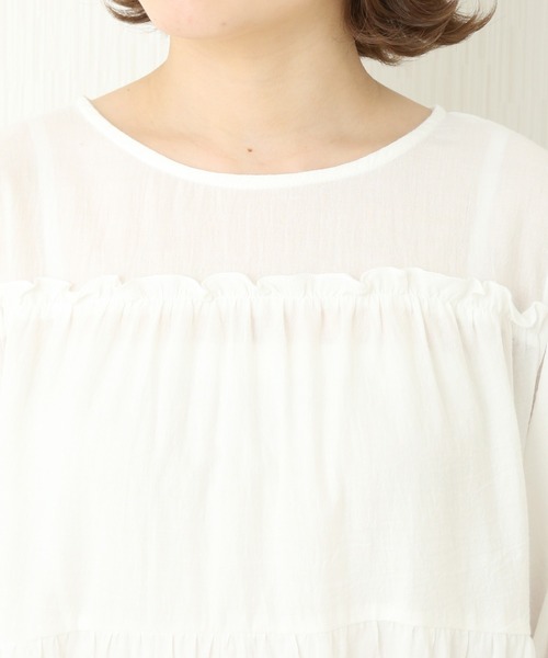 libelle more(リベル モア)の「コットンガーゼ ティアードチュニック(Tシャツ/カットソー・レディース・カーキ/オフホワイト/ブラウン/ブラック・M/L)」の15枚目の写真