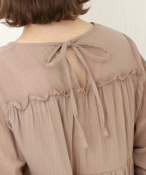 libelle more(リベル モア)の「コットンガーゼ ティアードチュニック(Tシャツ/カットソー・レディース・カーキ/オフホワイト/ブラウン/ブラック・M/L)」の5枚目の写真