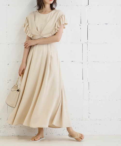 Emma Taylor（エマテイラー）の「ボレロ付き2WAYレイヤードフレアワンピース（ワンピース・レディース・ブラック/グリーン/アイボリー・FREE）」の10枚目の写真